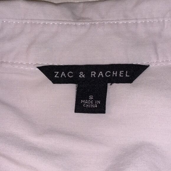 Zac & Rachel White Button Down Ruffle 3/4 Sleeve Women’s Shirt Size S - Picture 8 of 9